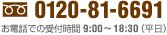 お問い合わせ：0120-81-6691